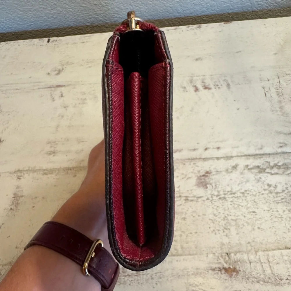 Michael Kors Saffiano Leather Zip-Around Wallet – Raspberry Red
